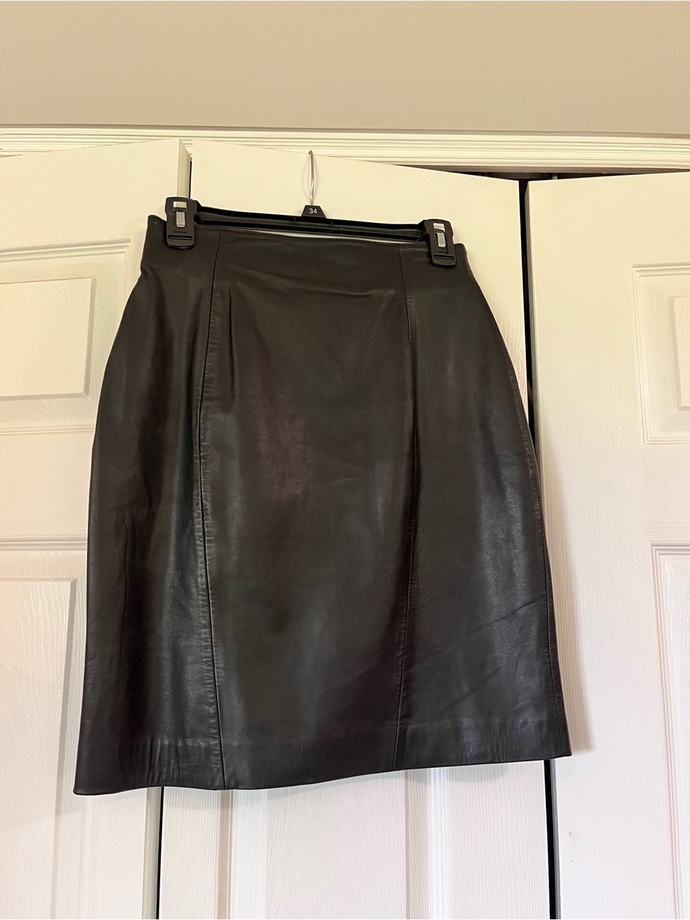 Byrnes & Baker Black Leather Skirt - Sleek Tailored Style